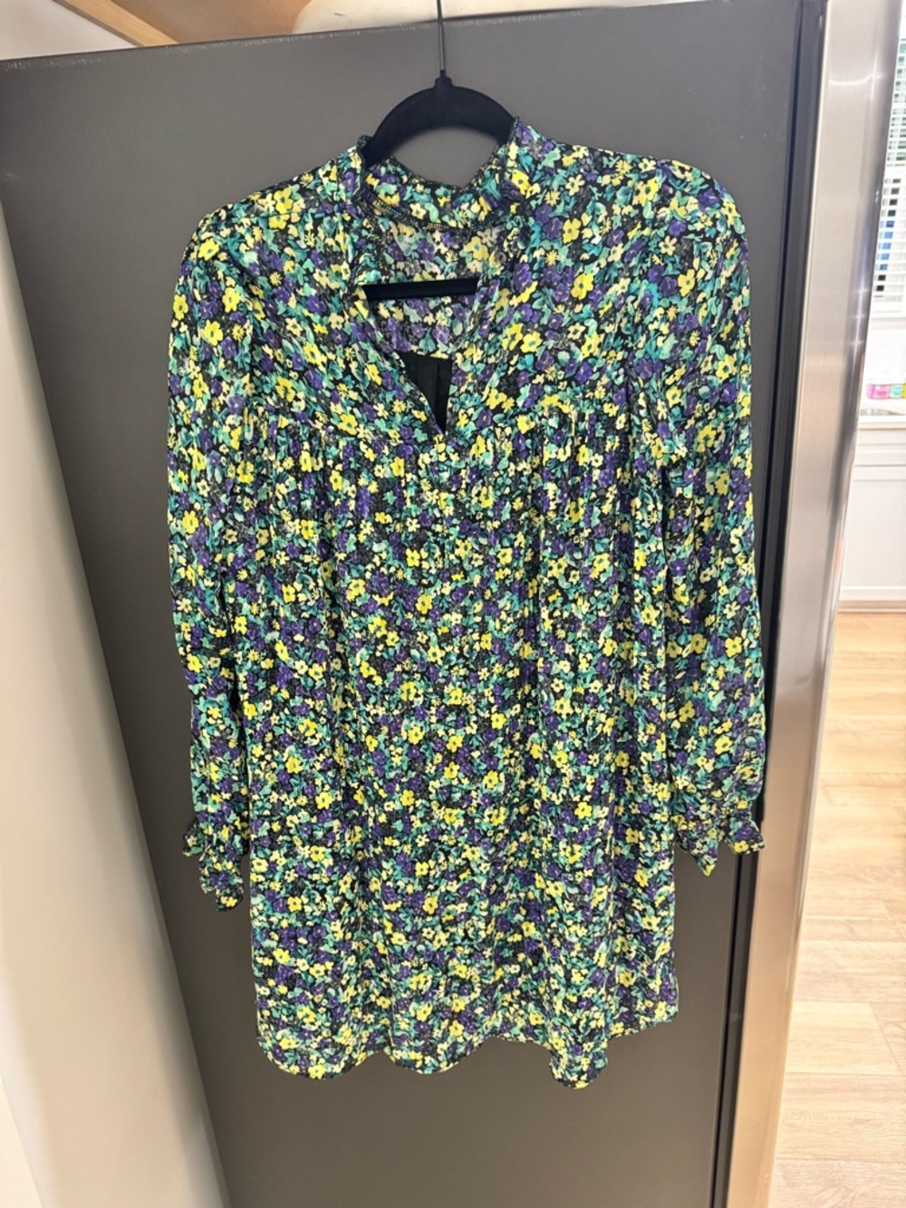 SHEIN Multicolor Floral Long Sleeve Tunic Top